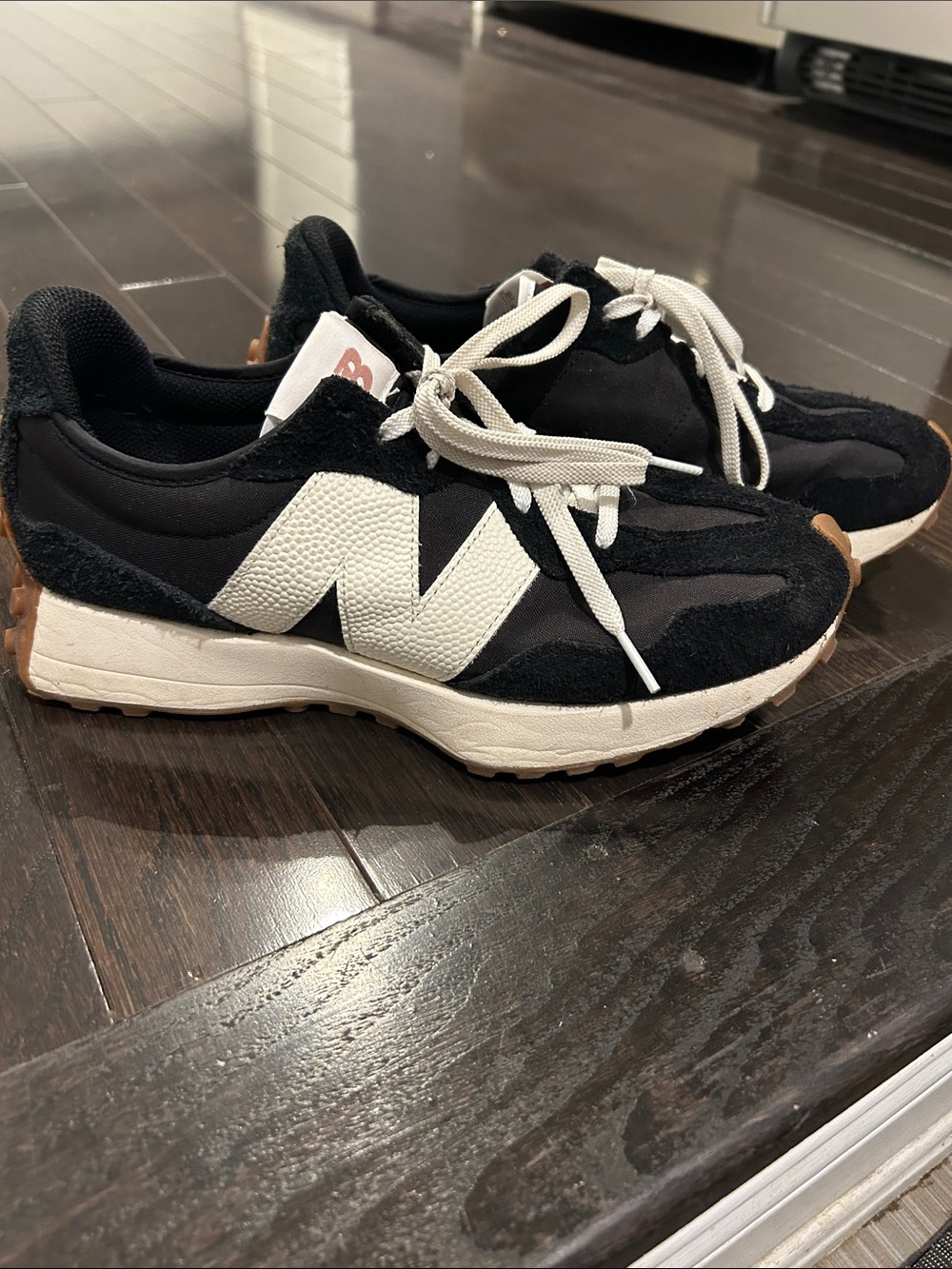 New Balance 327 Black and White Retro-Inspired Sneakers